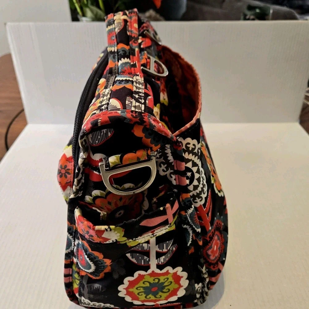 Ju Ju Be Dancing Dahlias floral Diaper Bag or cosmetic/ travel bag.Multi Pockets